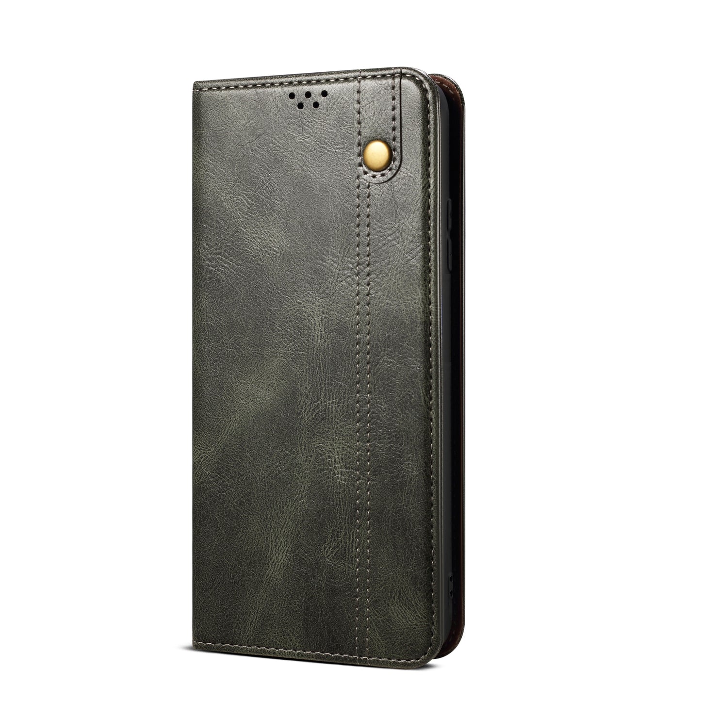 Waxy Crazy Horse Texture Wallet Stand Magnetic Closure PU Leather Phone Case for Xiaomi Redmi 10 4G (2021)/10 Prime/10 2022 4G/Note 11 4G (MediaTek)