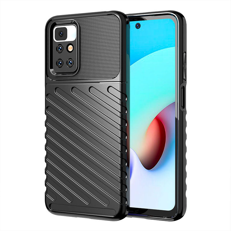 Thunder Series Twill Texture Anti-Scratch Soft  TPU Slim Fit Flexible Phone Case for Xiaomi Redmi 10 4G (2021)/10 Prime/10 2022 4G/Note 11 4G (MediaTek)
