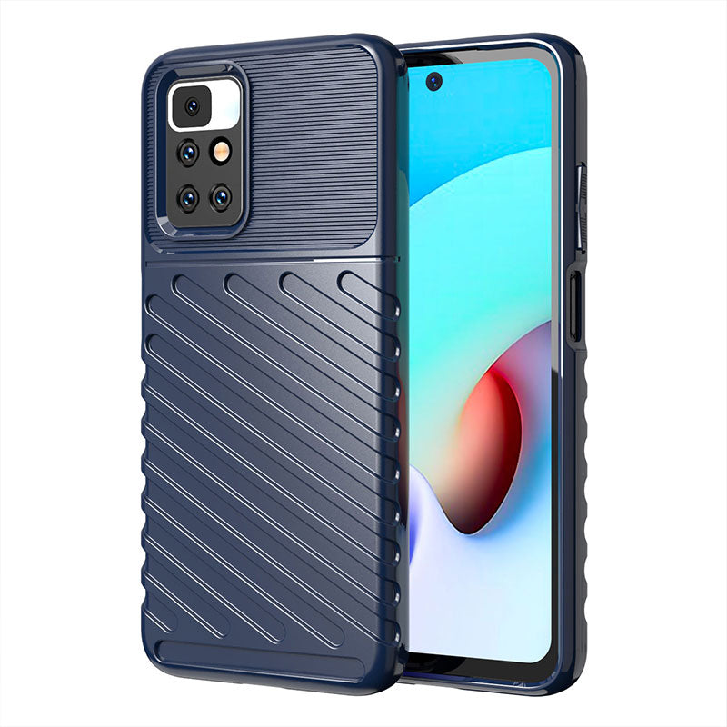 Thunder Series Twill Texture Anti-Scratch Soft  TPU Slim Fit Flexible Phone Case for Xiaomi Redmi 10 4G (2021)/10 Prime/10 2022 4G/Note 11 4G (MediaTek)