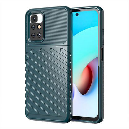 Thunder Series Twill Texture Anti-Scratch Soft  TPU Slim Fit Flexible Phone Case for Xiaomi Redmi 10 4G (2021)/10 Prime/10 2022 4G/Note 11 4G (MediaTek)