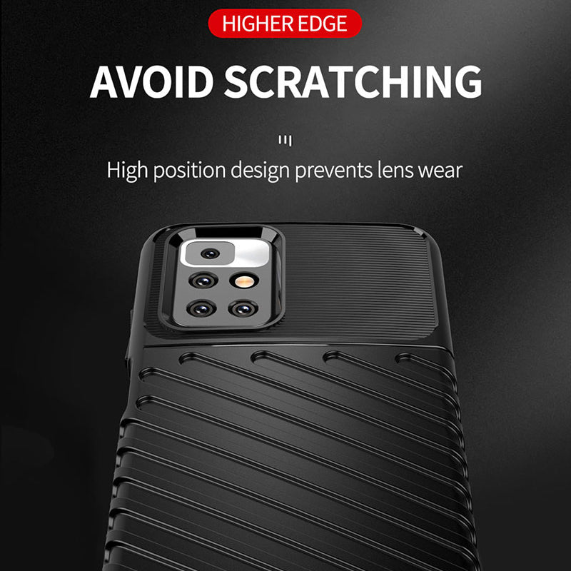 Thunder Series Twill Texture Anti-Scratch Soft  TPU Slim Fit Flexible Phone Case for Xiaomi Redmi 10 4G (2021)/10 Prime/10 2022 4G/Note 11 4G (MediaTek)