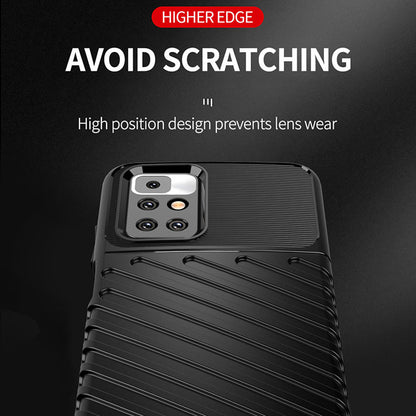 Thunder Series Twill Texture Anti-Scratch Soft  TPU Slim Fit Flexible Phone Case for Xiaomi Redmi 10 4G (2021)/10 Prime/10 2022 4G/Note 11 4G (MediaTek)
