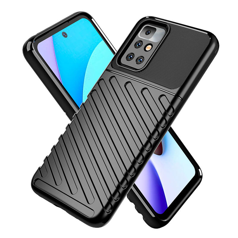 Thunder Series Twill Texture Anti-Scratch Soft  TPU Slim Fit Flexible Phone Case for Xiaomi Redmi 10 4G (2021)/10 Prime/10 2022 4G/Note 11 4G (MediaTek)