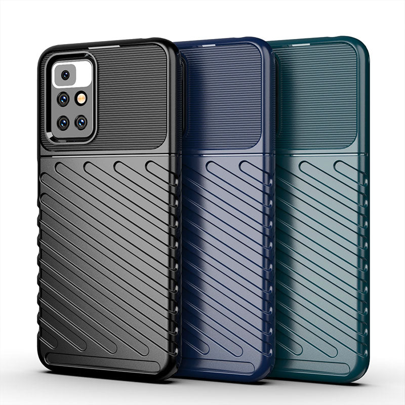 Thunder Series Twill Texture Anti-Scratch Soft  TPU Slim Fit Flexible Phone Case for Xiaomi Redmi 10 4G (2021)/10 Prime/10 2022 4G/Note 11 4G (MediaTek)