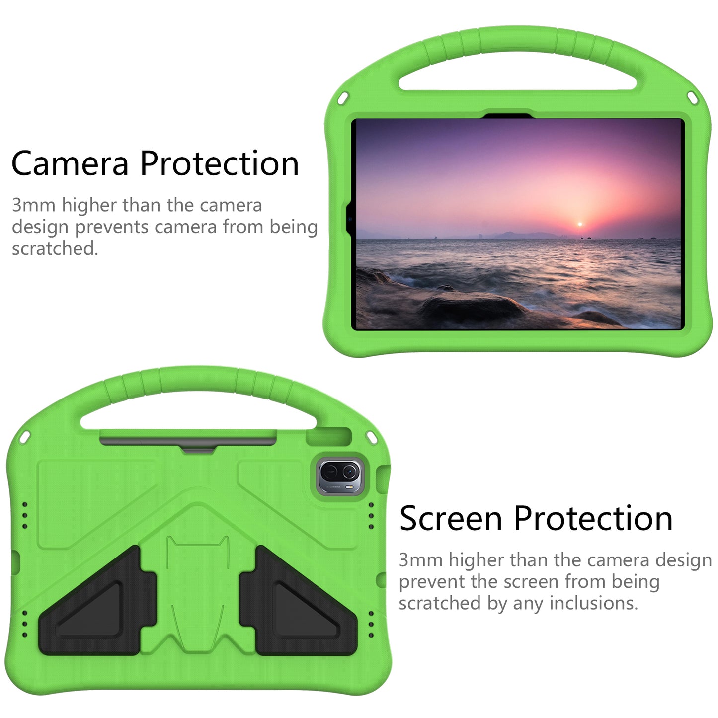 Lightweight Convertible Handle Kickstand Kids Friendly EVA Protective Cover for Xiaomi Pad 5/ Pad 5 Pro