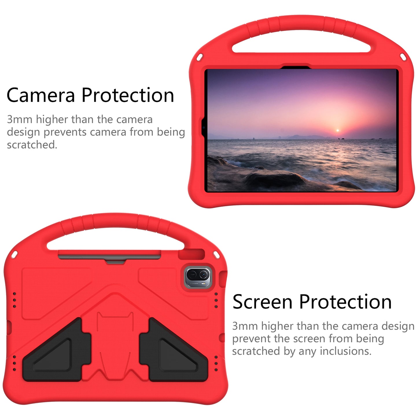 Lightweight Convertible Handle Kickstand Kids Friendly EVA Protective Cover for Xiaomi Pad 5/ Pad 5 Pro
