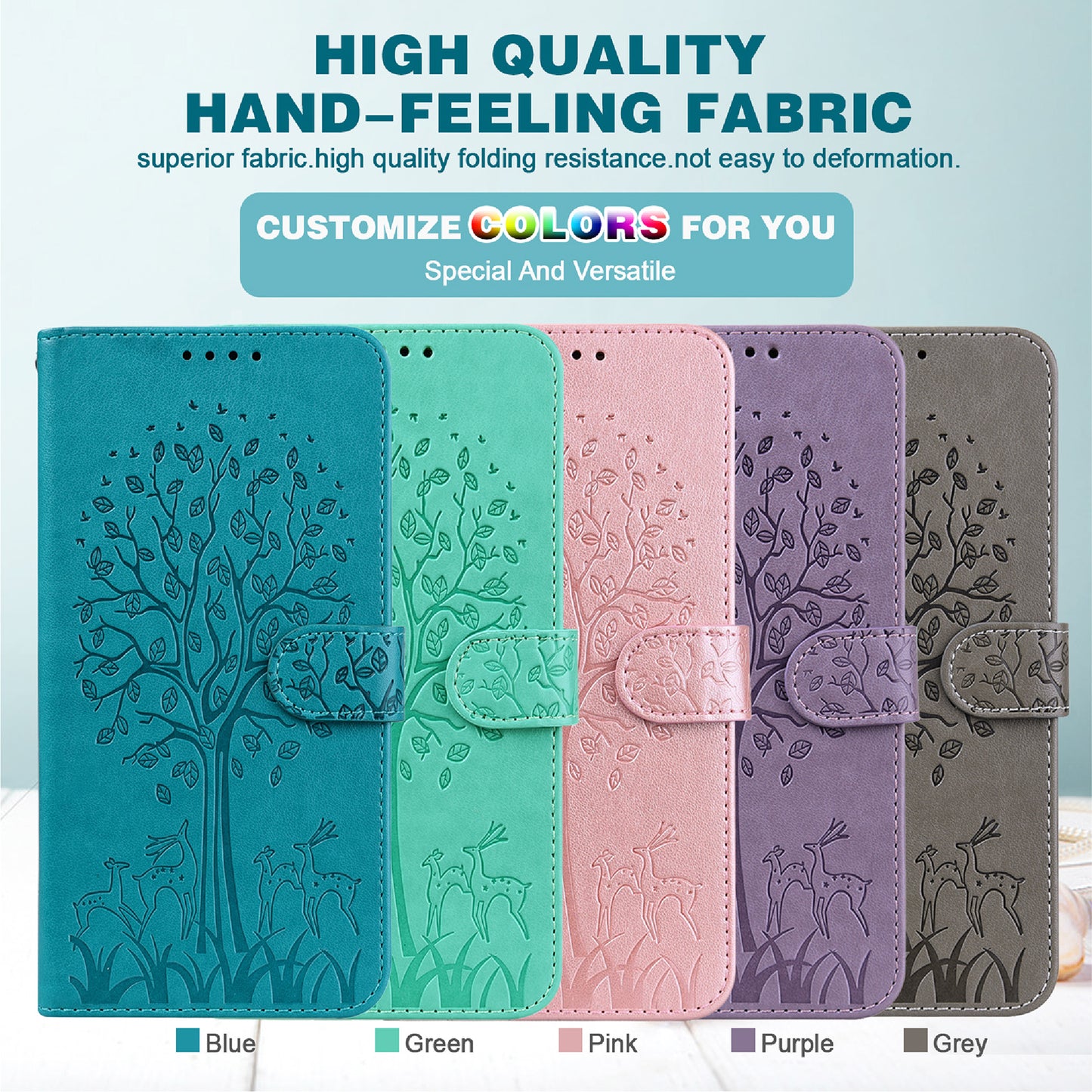 Tree and Deer Imprinted Leather Wallet Stand Phone Shell Case for Xiaomi Redmi Note 10 5G / Poco M3 Pro 5G / Poco M3 Pro 4G / Redmi Note 10T 5G