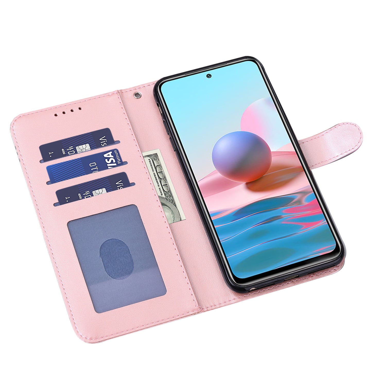 Tree and Deer Imprinted Leather Wallet Stand Phone Shell Case for Xiaomi Redmi Note 10 5G / Poco M3 Pro 5G / Poco M3 Pro 4G / Redmi Note 10T 5G