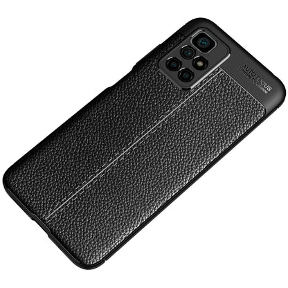For Xiaomi Redmi 10 4G (2021)/Redmi 10 Prime/Redmi 10 2022 4G/Redmi Note 11 4G (MediaTek) Litchi Texture Anti-Scratch Anti-Fall Light Slim Phone Back Case TPU Cover