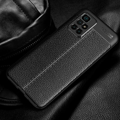 For Xiaomi Redmi 10 4G (2021)/Redmi 10 Prime/Redmi 10 2022 4G/Redmi Note 11 4G (MediaTek) Litchi Texture Anti-Scratch Anti-Fall Light Slim Phone Back Case TPU Cover