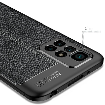 For Xiaomi Redmi 10 4G (2021)/Redmi 10 Prime/Redmi 10 2022 4G/Redmi Note 11 4G (MediaTek) Litchi Texture Anti-Scratch Anti-Fall Light Slim Phone Back Case TPU Cover