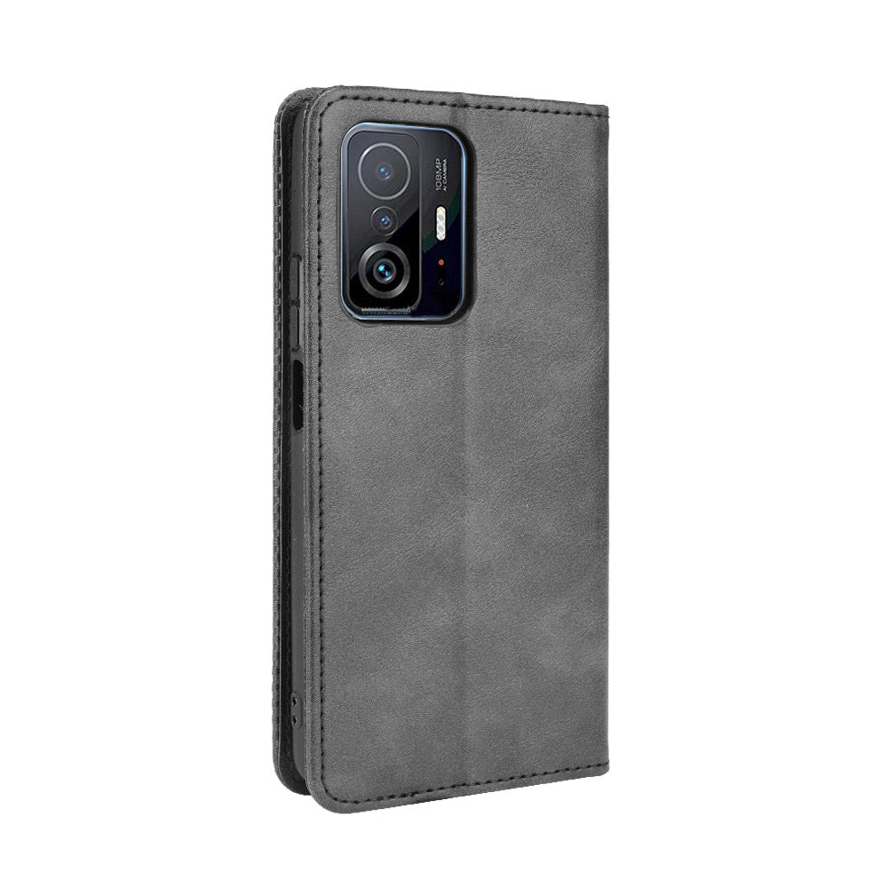Retro Textured Surface Phone Leather Case Shockproof Leather Phone Wallet Stand Cover for Xiaomi 11T Pro / Xiaomi 11T