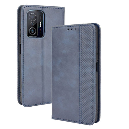 Retro Textured Surface Phone Leather Case Shockproof Leather Phone Wallet Stand Cover for Xiaomi 11T Pro / Xiaomi 11T