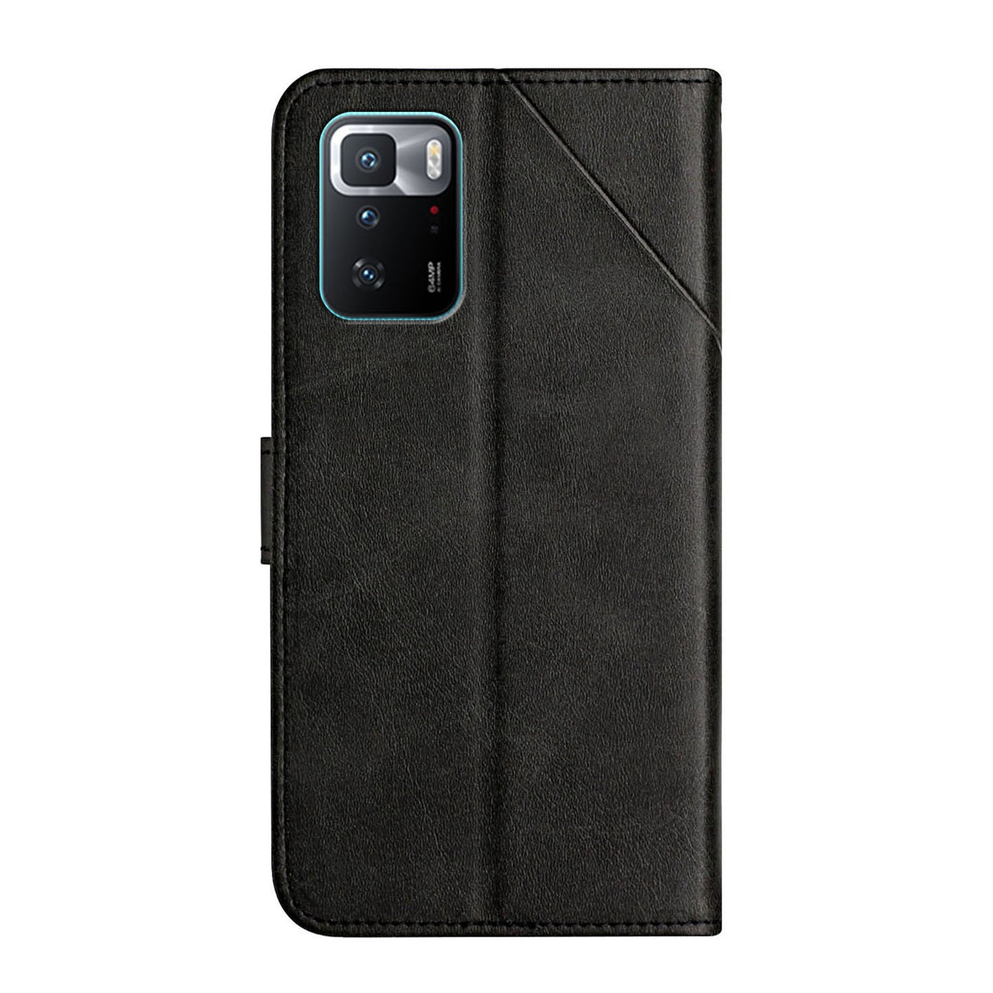 Stripe Leather Phone Case Solid Color Magnetic Clasp Shockproof Wallet Phone Shell for Xiaomi Redmi Note 10 Pro 5G (China)/Poco X3 GT 5G
