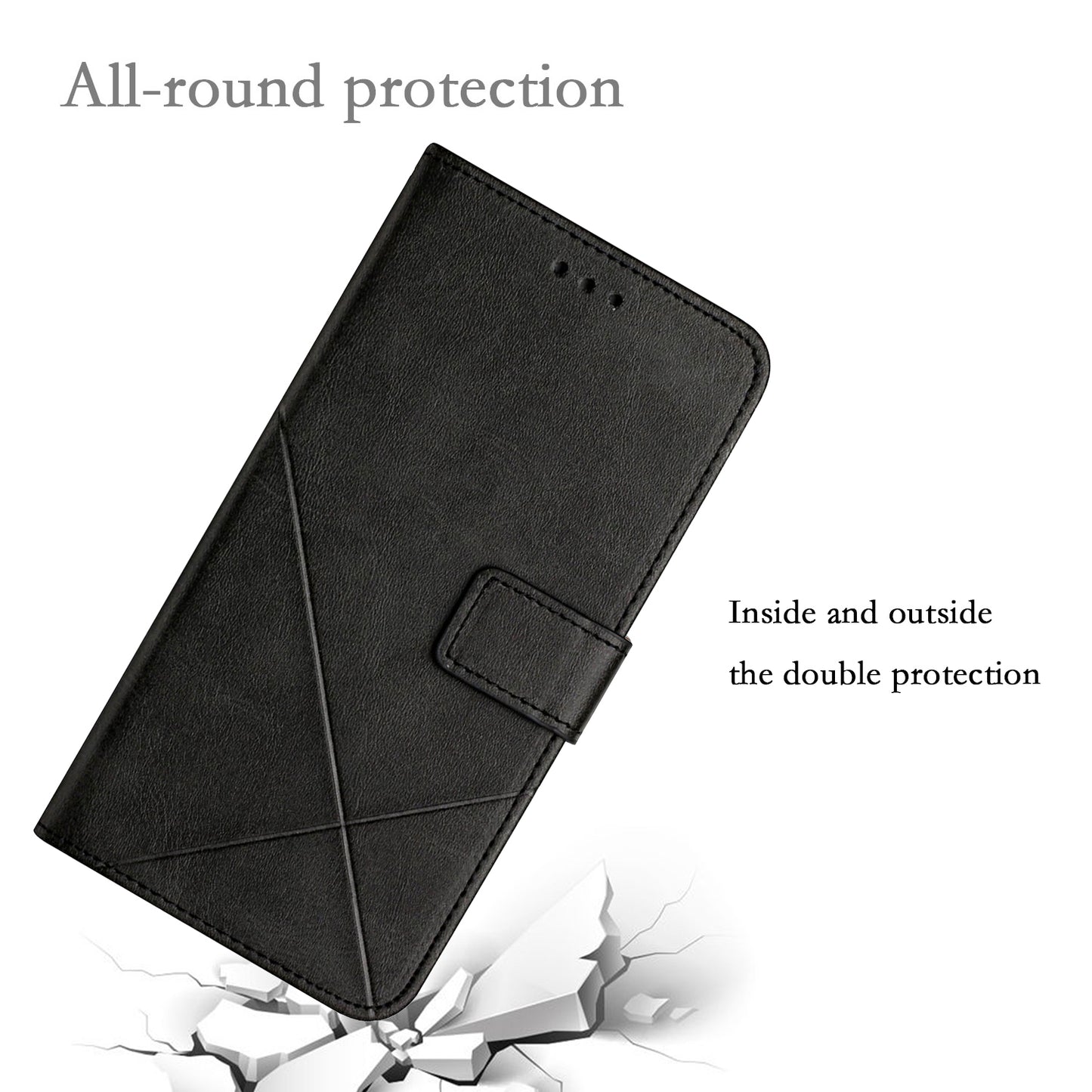 Stripe Leather Phone Case Solid Color Magnetic Clasp Shockproof Wallet Phone Shell for Xiaomi Redmi Note 10 Pro 5G (China)/Poco X3 GT 5G
