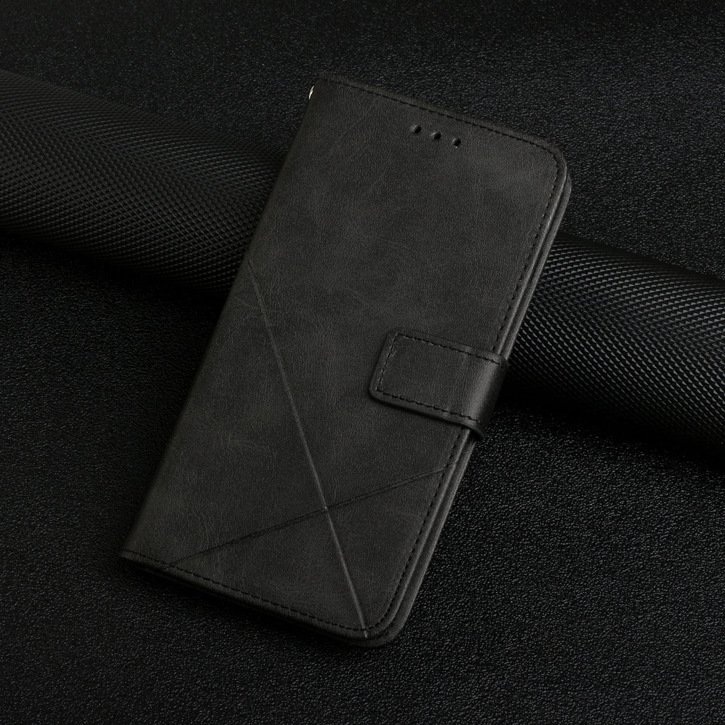Stripe Leather Phone Case Solid Color Magnetic Clasp Shockproof Wallet Phone Shell for Xiaomi Redmi Note 10 Pro 5G (China)/Poco X3 GT 5G