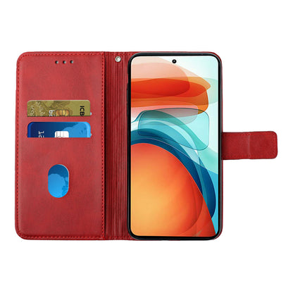 Stripe Leather Phone Case Solid Color Magnetic Clasp Shockproof Wallet Phone Shell for Xiaomi Redmi Note 10 Pro 5G (China)/Poco X3 GT 5G