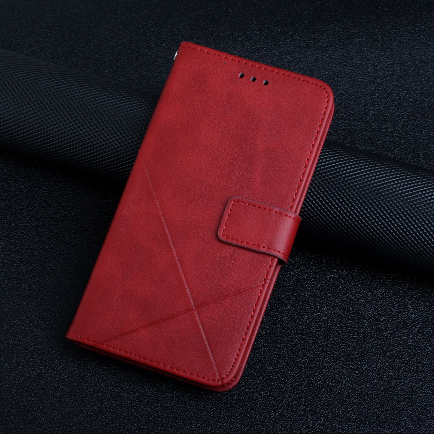 Stripe Leather Phone Case Solid Color Magnetic Clasp Shockproof Wallet Phone Shell for Xiaomi Redmi Note 10 Pro 5G (China)/Poco X3 GT 5G