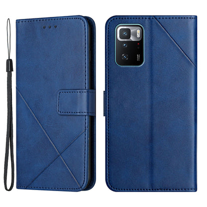 Stripe Leather Phone Case Solid Color Magnetic Clasp Shockproof Wallet Phone Shell for Xiaomi Redmi Note 10 Pro 5G (China)/Poco X3 GT 5G