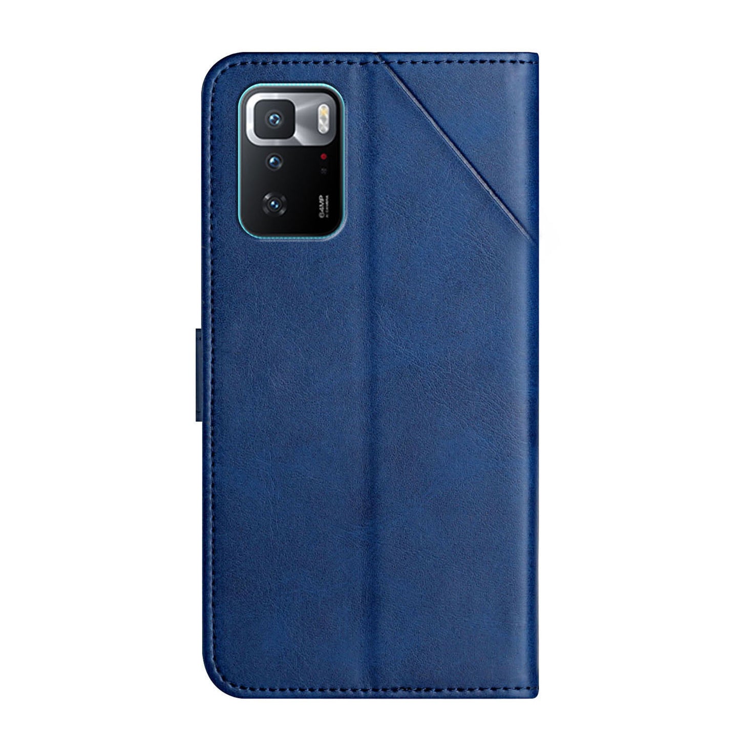 Stripe Leather Phone Case Solid Color Magnetic Clasp Shockproof Wallet Phone Shell for Xiaomi Redmi Note 10 Pro 5G (China)/Poco X3 GT 5G