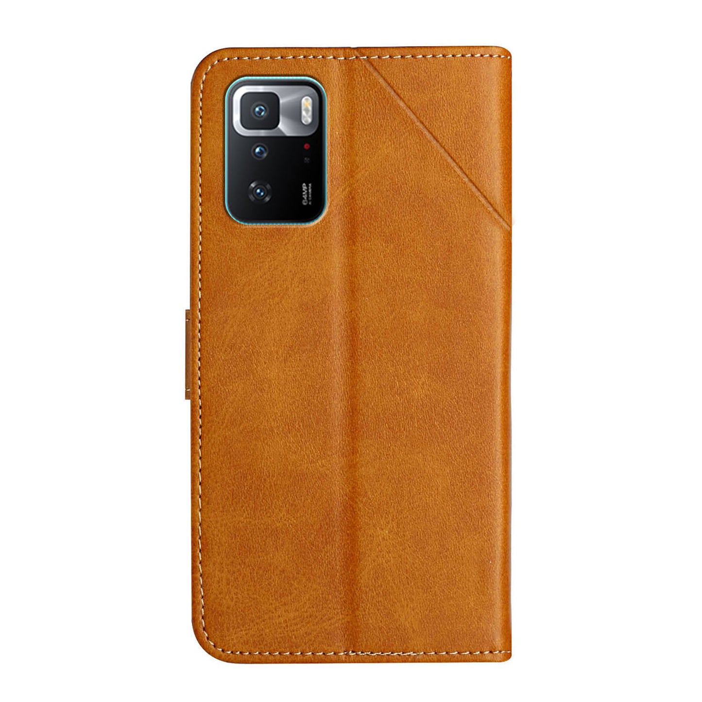 Stripe Leather Phone Case Solid Color Magnetic Clasp Shockproof Wallet Phone Shell for Xiaomi Redmi Note 10 Pro 5G (China)/Poco X3 GT 5G