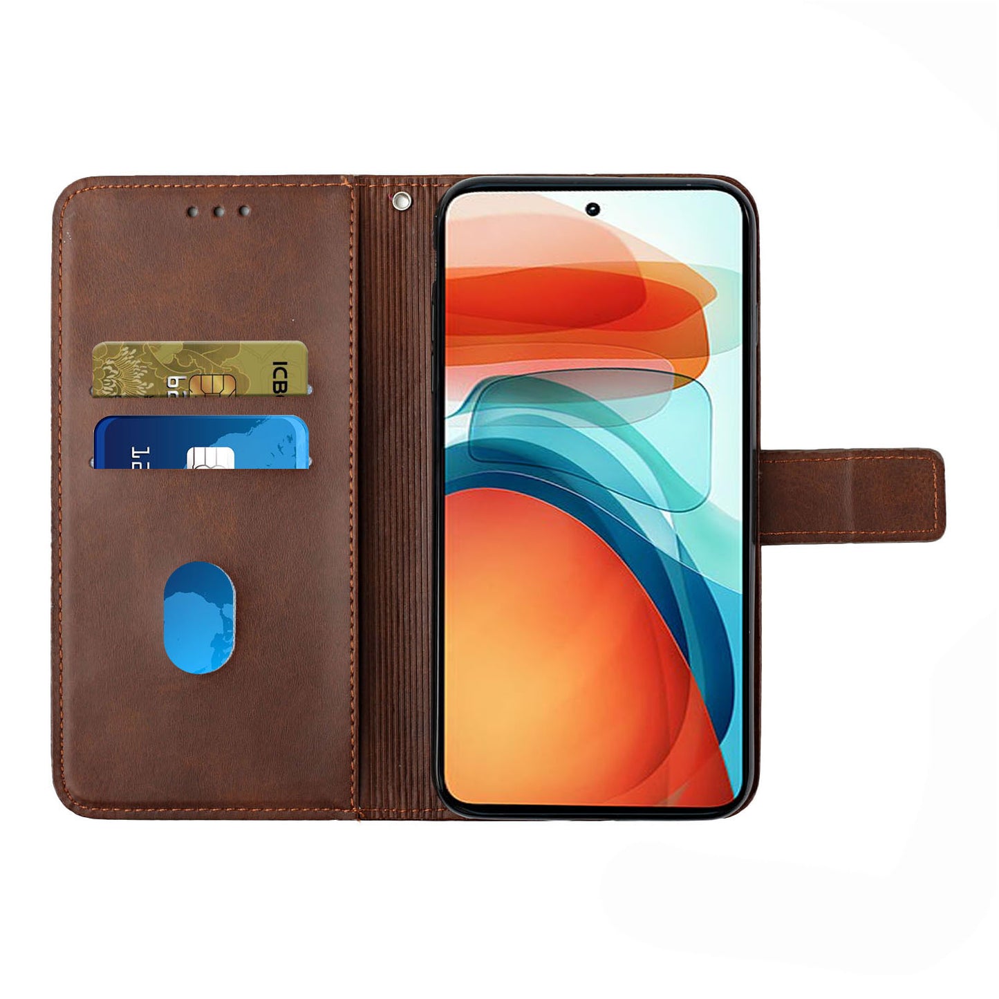 Stripe Leather Phone Case Solid Color Magnetic Clasp Shockproof Wallet Phone Shell for Xiaomi Redmi Note 10 Pro 5G (China)/Poco X3 GT 5G
