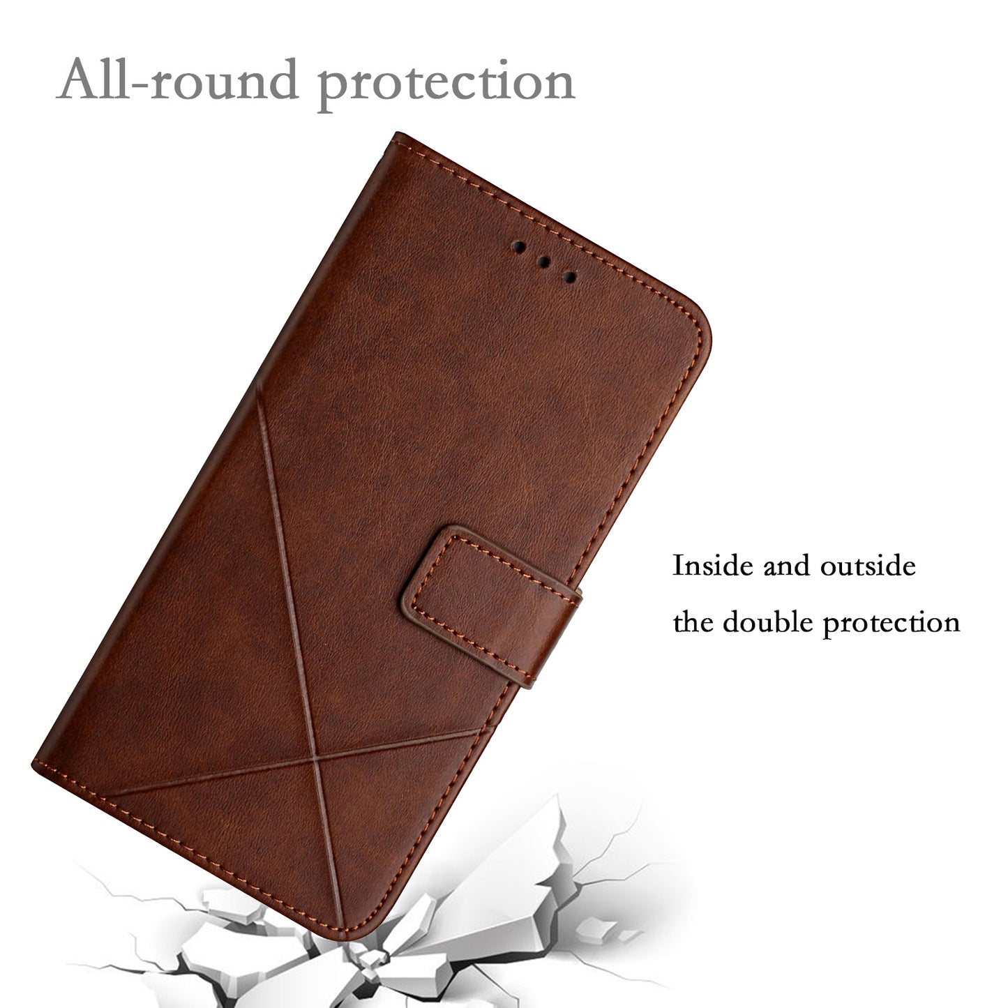 Stripe Leather Phone Case Solid Color Magnetic Clasp Shockproof Wallet Phone Shell for Xiaomi Redmi Note 10 Pro 5G (China)/Poco X3 GT 5G