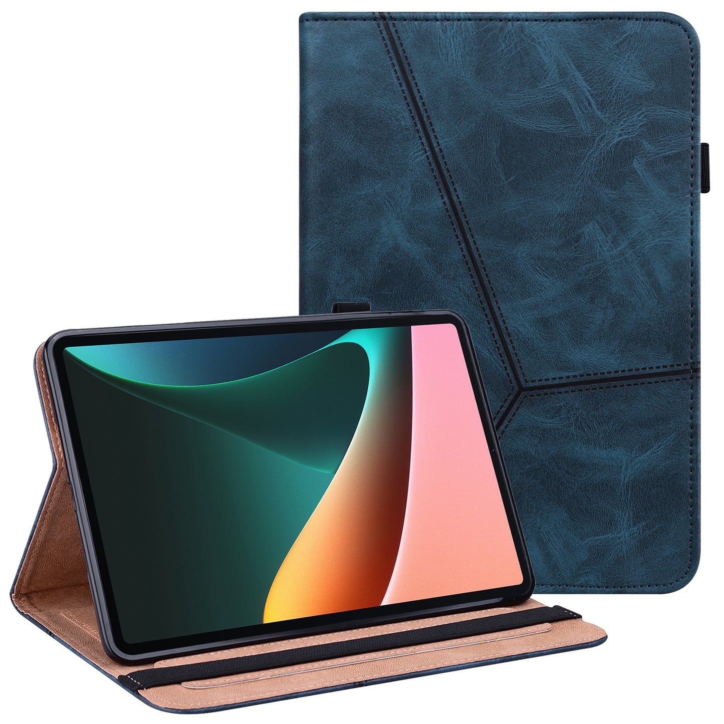 All-round Shockproof Well-protected Anti-drop Leather Tablet Cover with Stand Card Slots for Xiaomi Pad 5/Pad 5 Pro