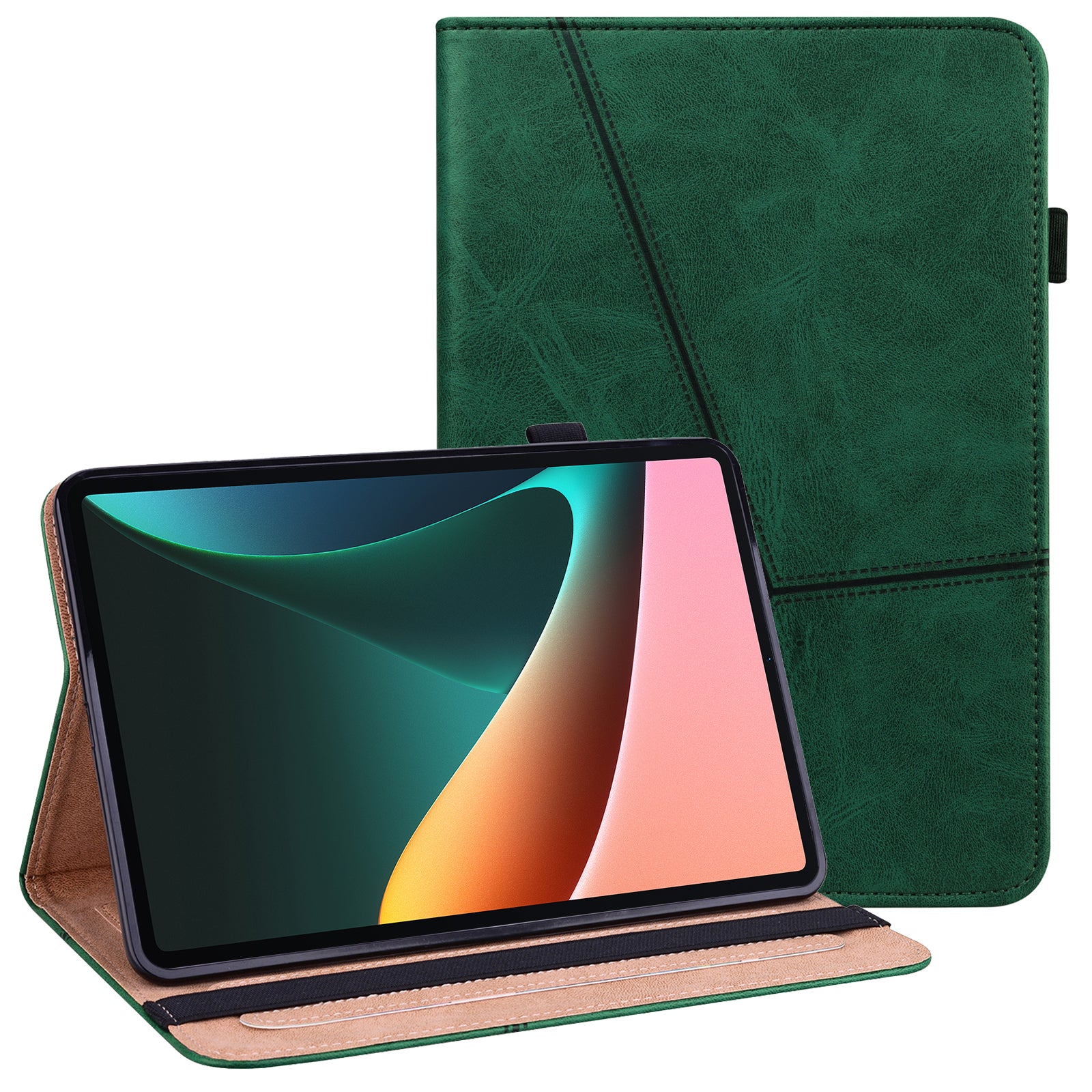 All-round Shockproof Well-protected Anti-drop Leather Tablet Cover with Stand Card Slots for Xiaomi Pad 5/Pad 5 Pro