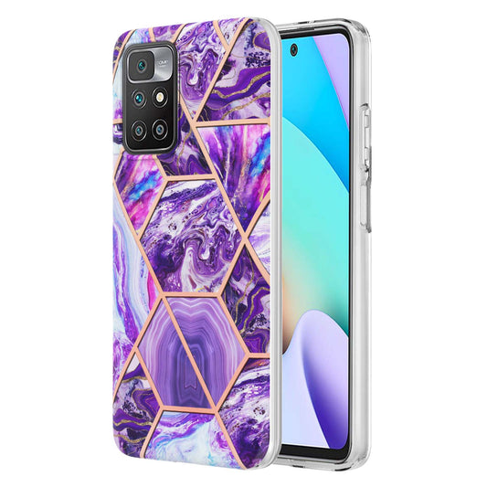 2.0mm Ultra-thin Marble Pattern Printing IMD Electroplating Flexible TPU Phone Case Cover for Xiaomi Redmi Note 11 4G (MediaTek)/10 4G (2021)/10 2022 4G/10 Prime