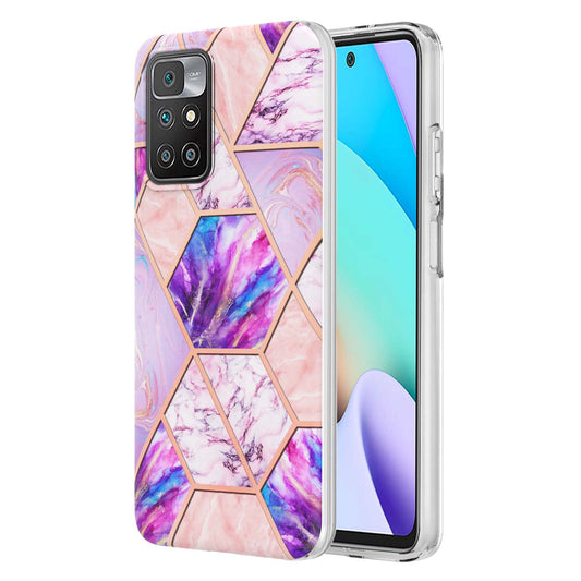 2.0mm Ultra-thin Marble Pattern Printing IMD Electroplating Flexible TPU Phone Case Cover for Xiaomi Redmi Note 11 4G (MediaTek)/10 4G (2021)/10 2022 4G/10 Prime
