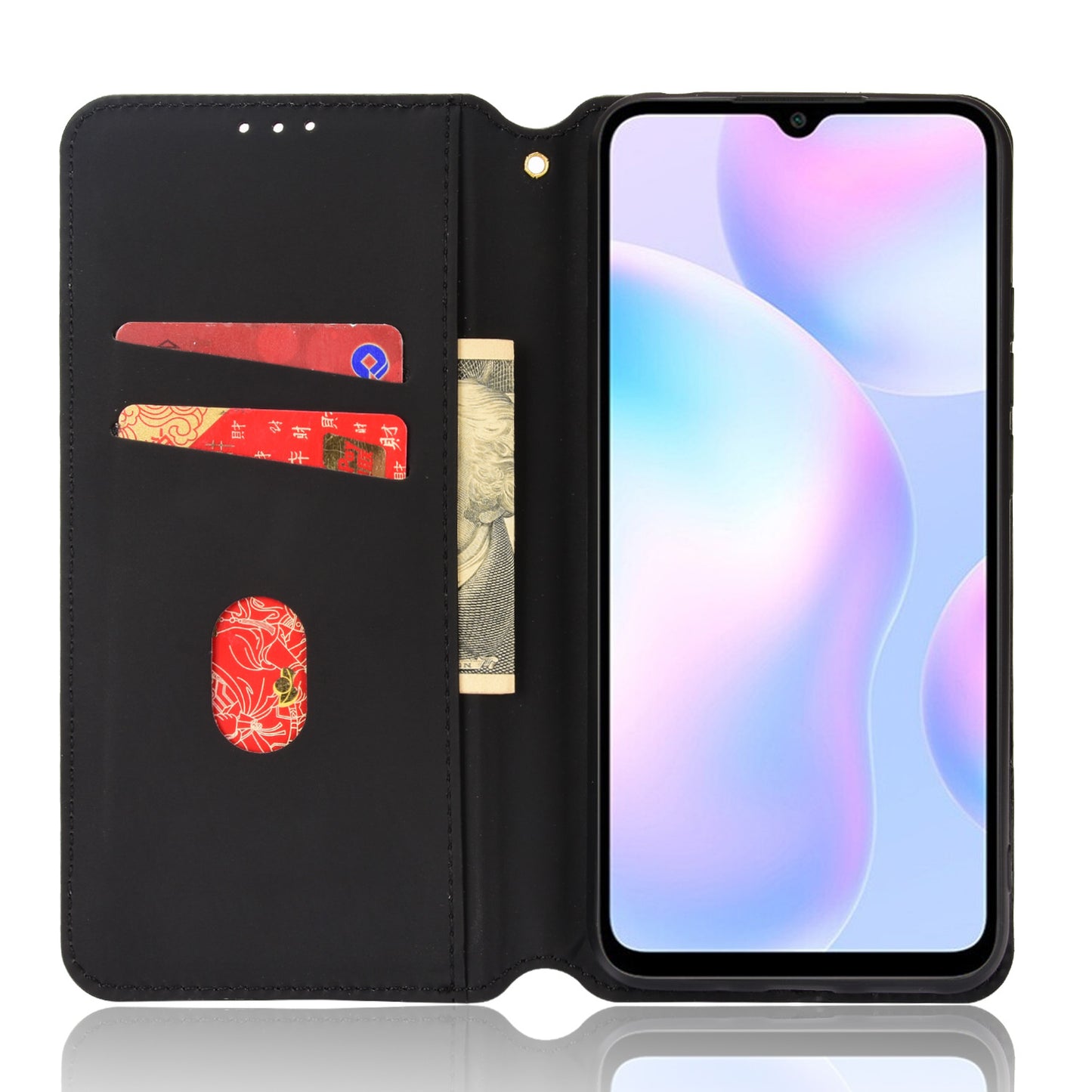 Foldable Stand 3D Rhombus Pattern Auto Closure Magnetic Leather Case Wallet Phone Cover for Xiaomi Redmi 9A/Redmi 9AT/Redmi 9i