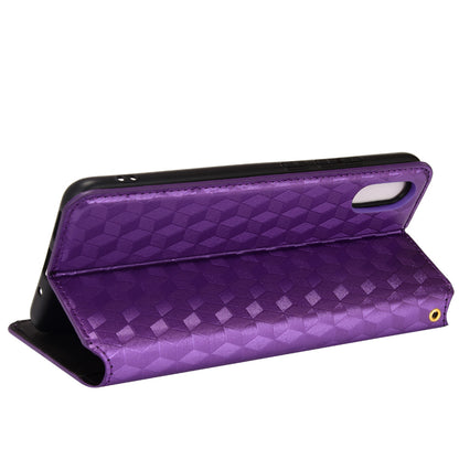Foldable Stand 3D Rhombus Pattern Auto Closure Magnetic Leather Case Wallet Phone Cover for Xiaomi Redmi 9A/Redmi 9AT/Redmi 9i