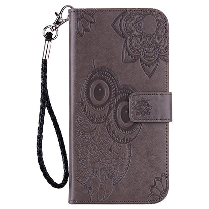 Rhinestone Decor Owl Flower Imprinting PU Leather + TPU Phone Case Cover with Stand Wallet for Xiaomi Redmi Note 11 Pro 5G (China) (MediaTek)/11 Pro+ 5G