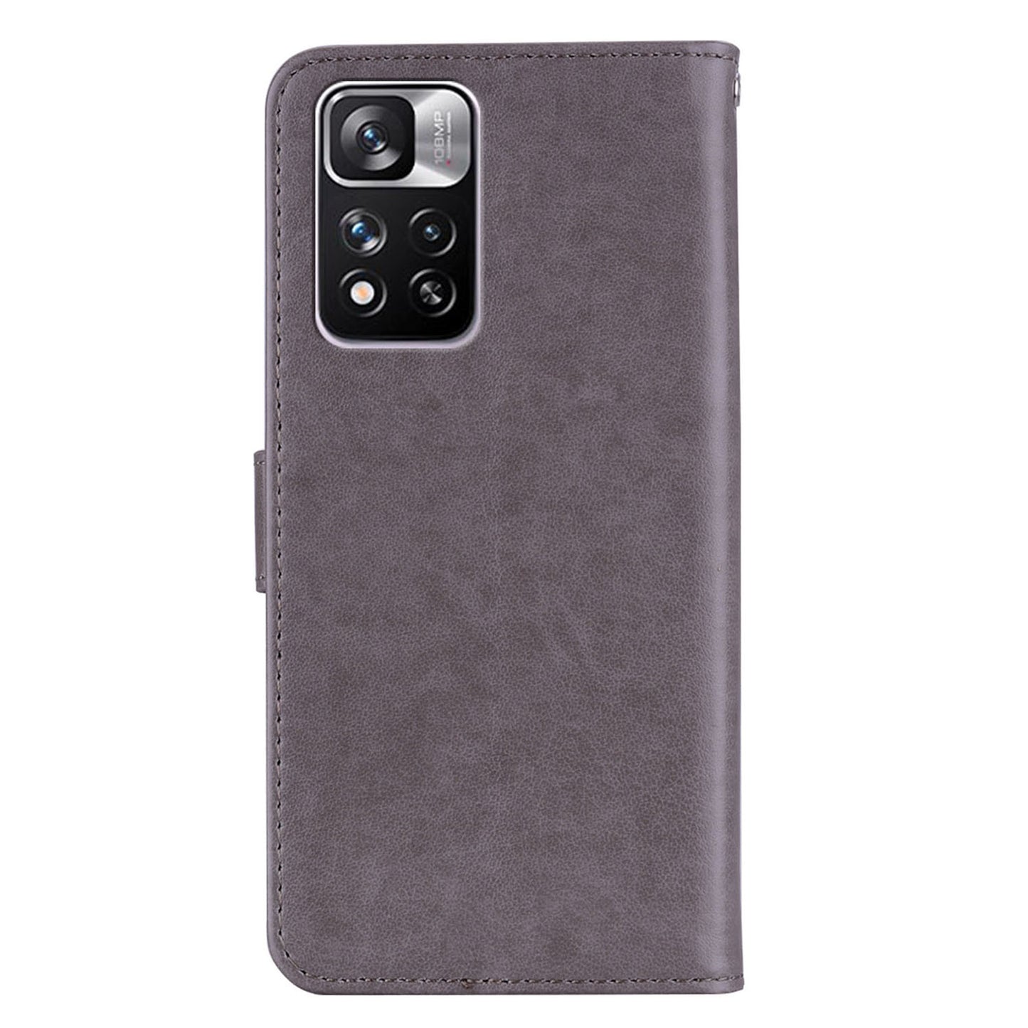 Rhinestone Decor Owl Flower Imprinting PU Leather + TPU Phone Case Cover with Stand Wallet for Xiaomi Redmi Note 11 Pro 5G (China) (MediaTek)/11 Pro+ 5G
