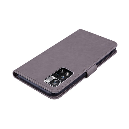 Rhinestone Decor Owl Flower Imprinting PU Leather + TPU Phone Case Cover with Stand Wallet for Xiaomi Redmi Note 11 Pro 5G (China) (MediaTek)/11 Pro+ 5G