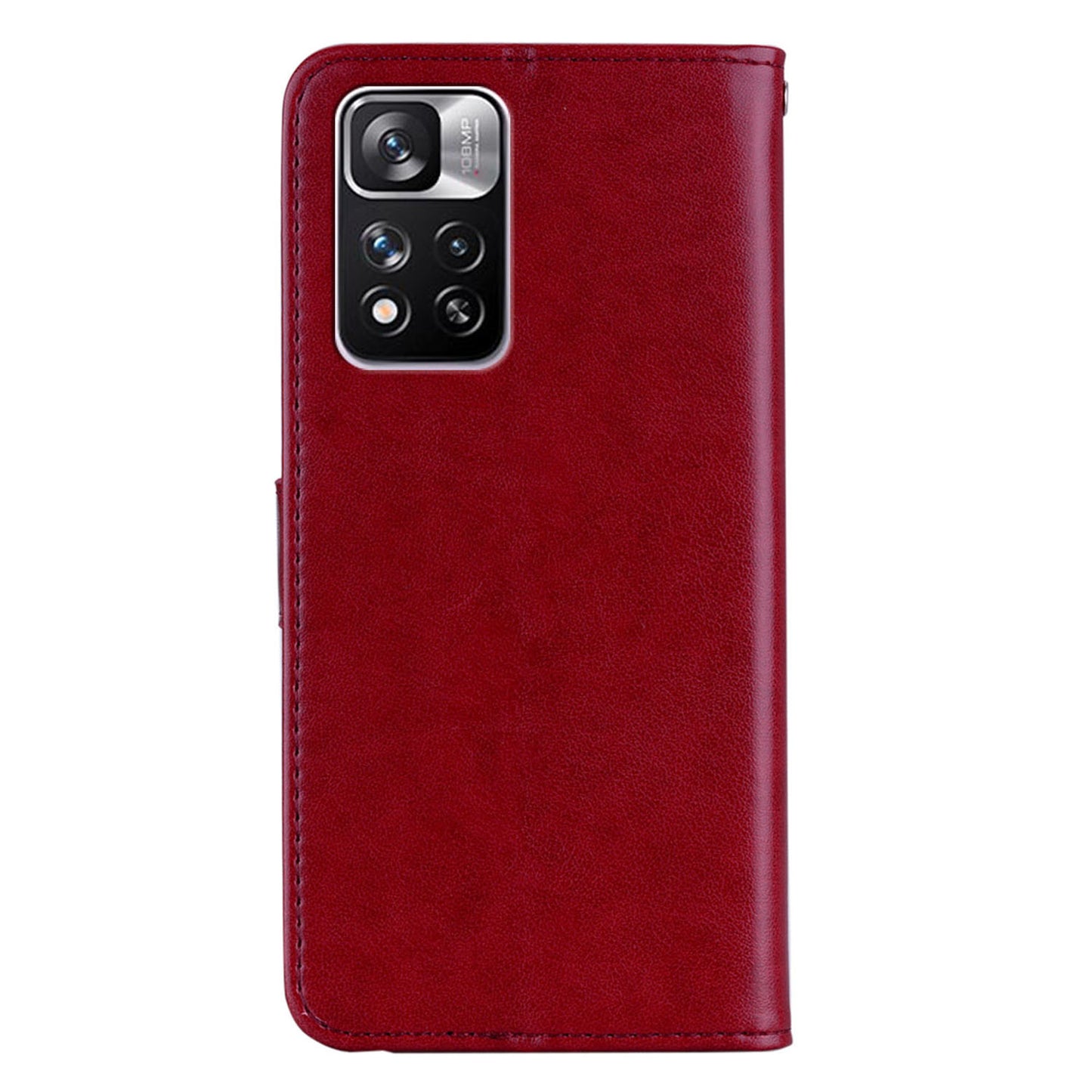Rhinestone Decor Owl Flower Imprinting PU Leather + TPU Phone Case Cover with Stand Wallet for Xiaomi Redmi Note 11 Pro 5G (China) (MediaTek)/11 Pro+ 5G