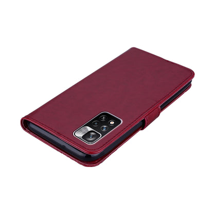 Rhinestone Decor Owl Flower Imprinting PU Leather + TPU Phone Case Cover with Stand Wallet for Xiaomi Redmi Note 11 Pro 5G (China) (MediaTek)/11 Pro+ 5G