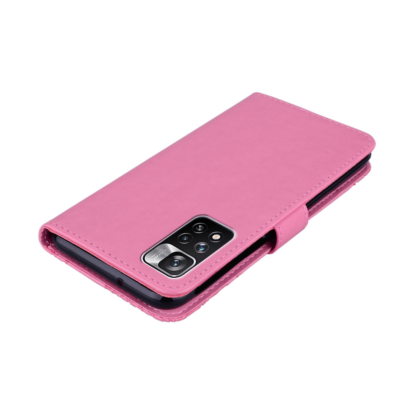 Rhinestone Decor Owl Flower Imprinting PU Leather + TPU Phone Case Cover with Stand Wallet for Xiaomi Redmi Note 11 Pro 5G (China) (MediaTek)/11 Pro+ 5G