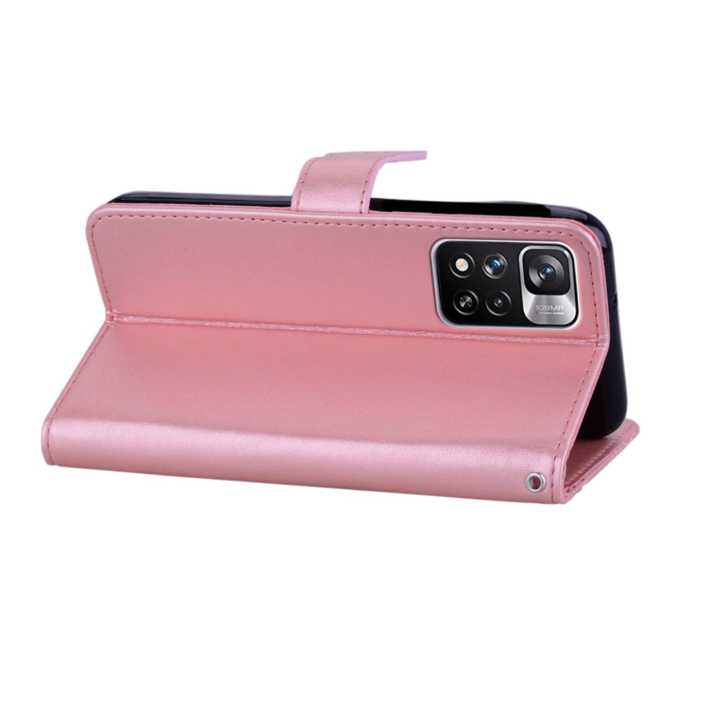 Rhinestone Decor Owl Flower Imprinting PU Leather + TPU Phone Case Cover with Stand Wallet for Xiaomi Redmi Note 11 Pro 5G (China) (MediaTek)/11 Pro+ 5G