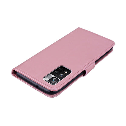 Rhinestone Decor Owl Flower Imprinting PU Leather + TPU Phone Case Cover with Stand Wallet for Xiaomi Redmi Note 11 Pro 5G (China) (MediaTek)/11 Pro+ 5G