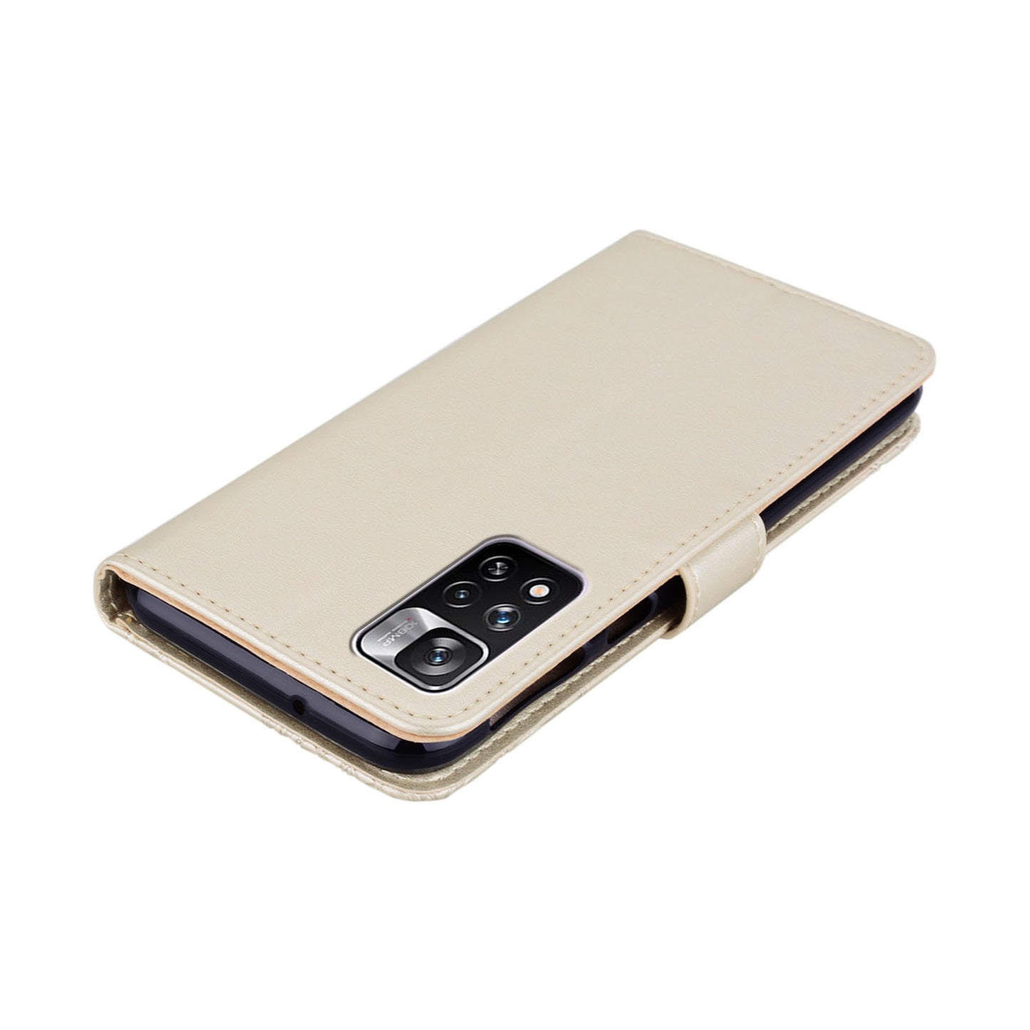 Rhinestone Decor Owl Flower Imprinting PU Leather + TPU Phone Case Cover with Stand Wallet for Xiaomi Redmi Note 11 Pro 5G (China) (MediaTek)/11 Pro+ 5G