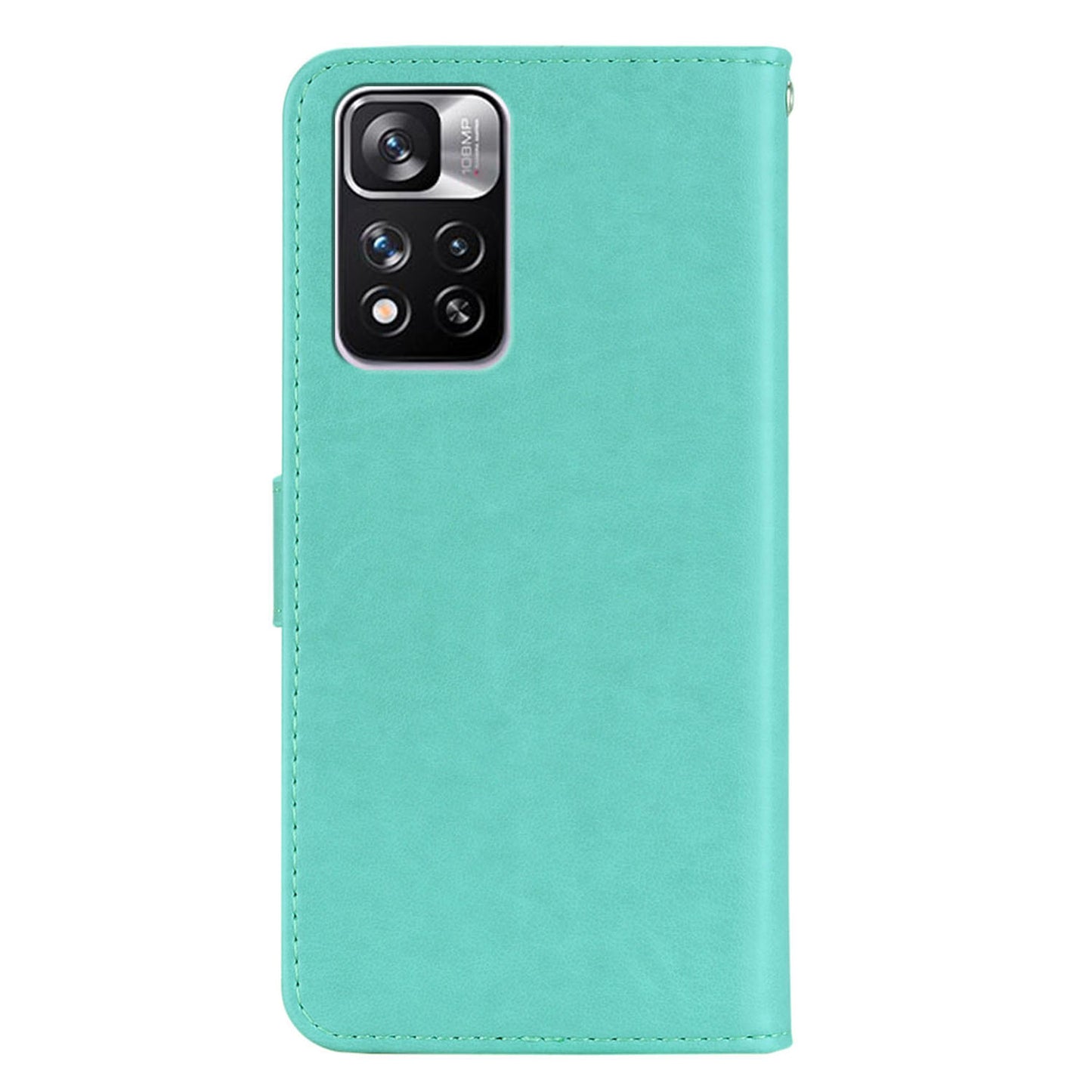 Rhinestone Decor Owl Flower Imprinting PU Leather + TPU Phone Case Cover with Stand Wallet for Xiaomi Redmi Note 11 Pro 5G (China) (MediaTek)/11 Pro+ 5G