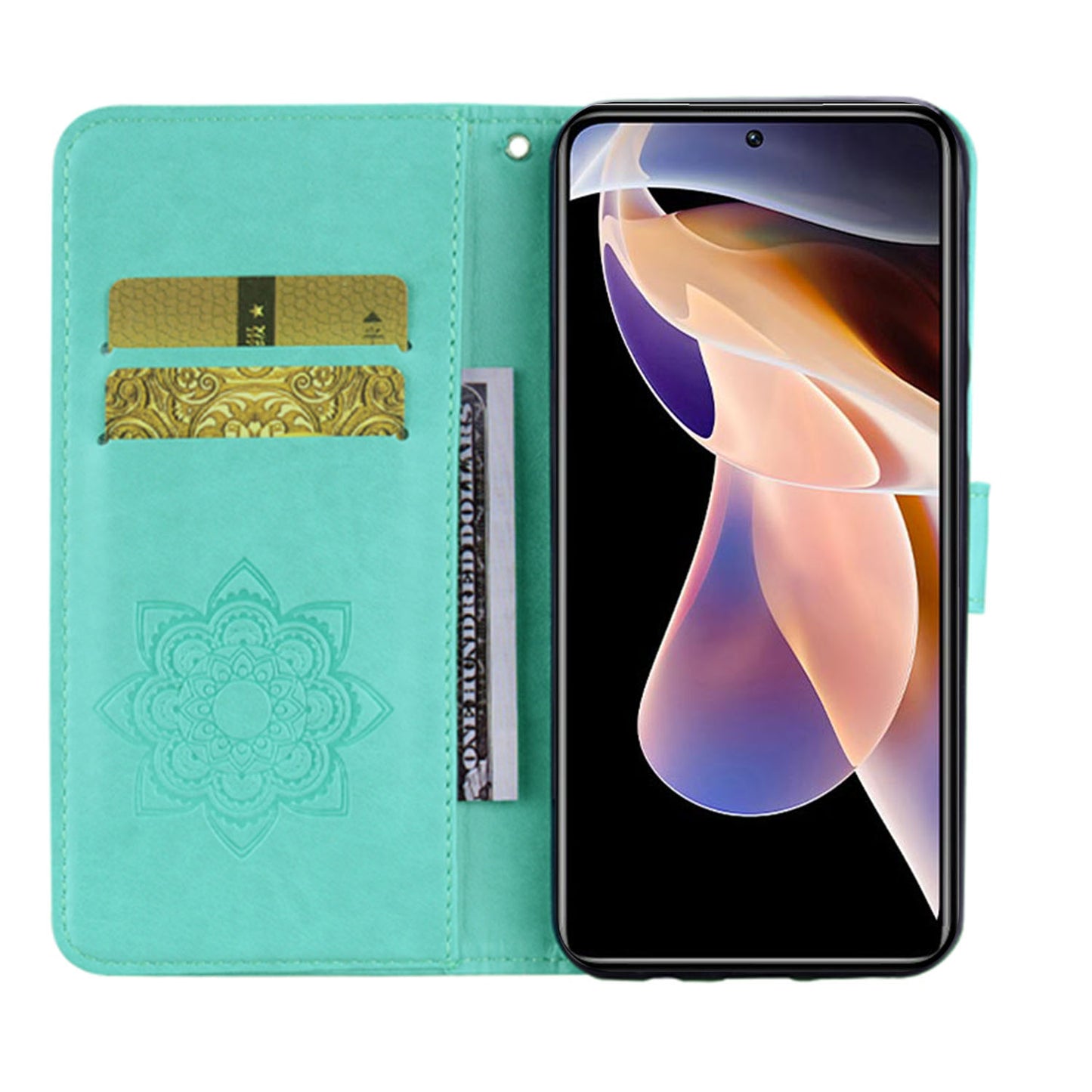 Rhinestone Decor Owl Flower Imprinting PU Leather + TPU Phone Case Cover with Stand Wallet for Xiaomi Redmi Note 11 Pro 5G (China) (MediaTek)/11 Pro+ 5G
