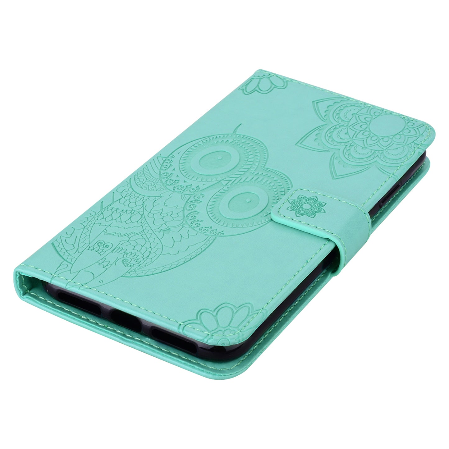 Rhinestone Decor Owl Flower Imprinting PU Leather + TPU Phone Case Cover with Stand Wallet for Xiaomi Redmi Note 11 Pro 5G (China) (MediaTek)/11 Pro+ 5G