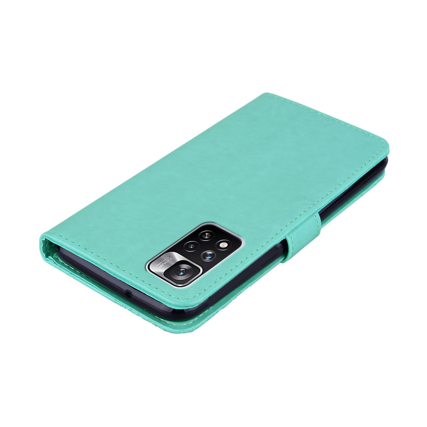 Rhinestone Decor Owl Flower Imprinting PU Leather + TPU Phone Case Cover with Stand Wallet for Xiaomi Redmi Note 11 Pro 5G (China) (MediaTek)/11 Pro+ 5G