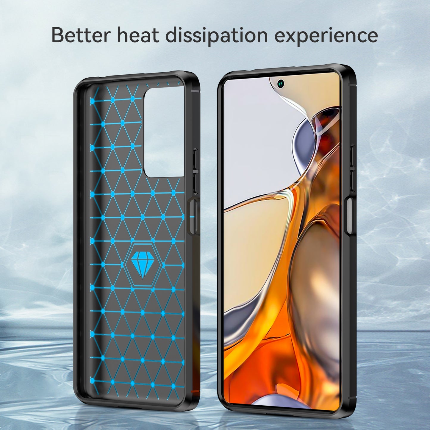 1.8mm Carbon Fiber Brushed Texture Cellphone Back Case Anti-fingerprint Flexible TPU Cover for Xiaomi 11T Pro/11T