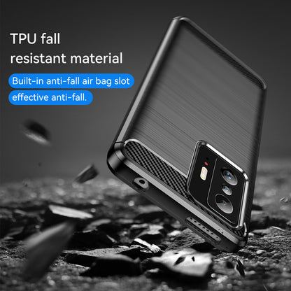 1.8mm Carbon Fiber Brushed Texture Cellphone Back Case Anti-fingerprint Flexible TPU Cover for Xiaomi 11T Pro/11T