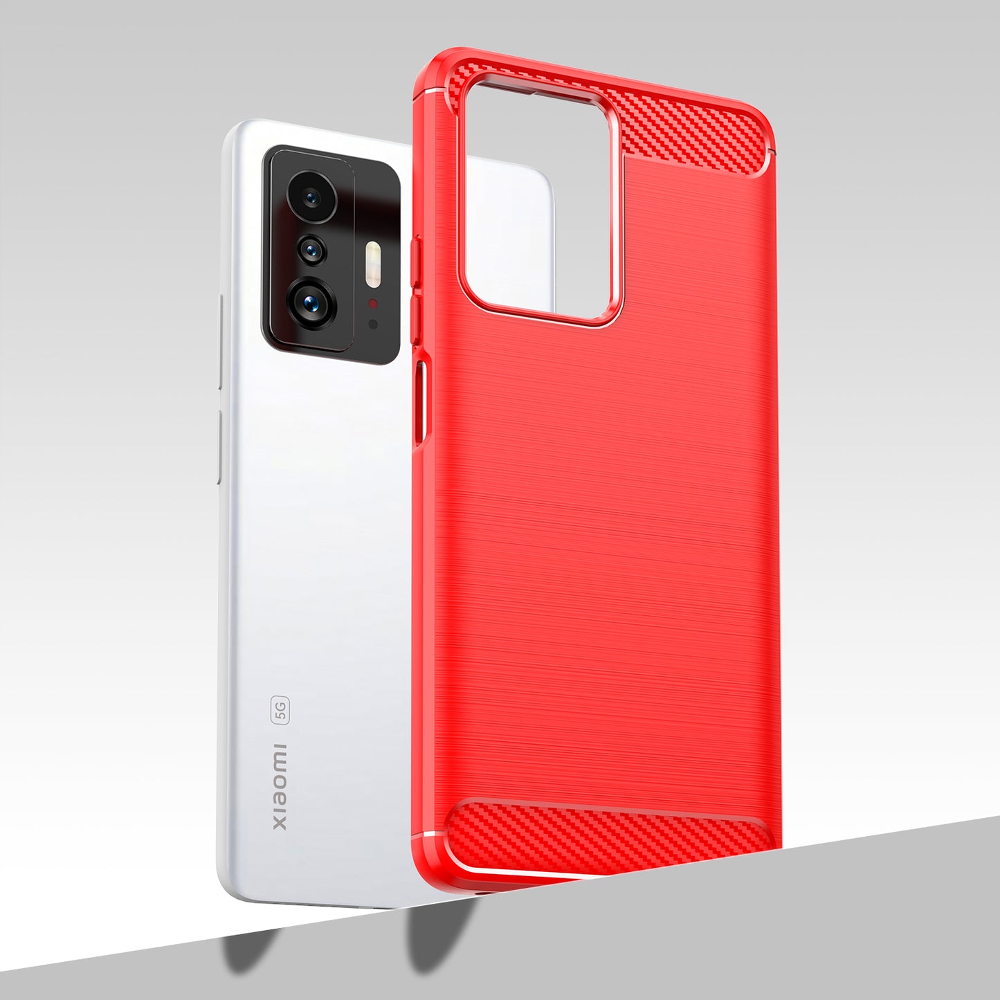 1.8mm Carbon Fiber Brushed Texture Cellphone Back Case Anti-fingerprint Flexible TPU Cover for Xiaomi 11T Pro/11T