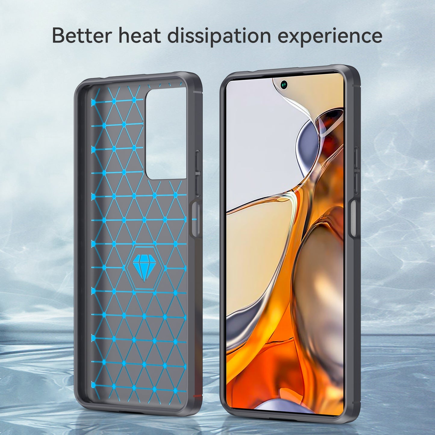 1.8mm Carbon Fiber Brushed Texture Cellphone Back Case Anti-fingerprint Flexible TPU Cover for Xiaomi 11T Pro/11T